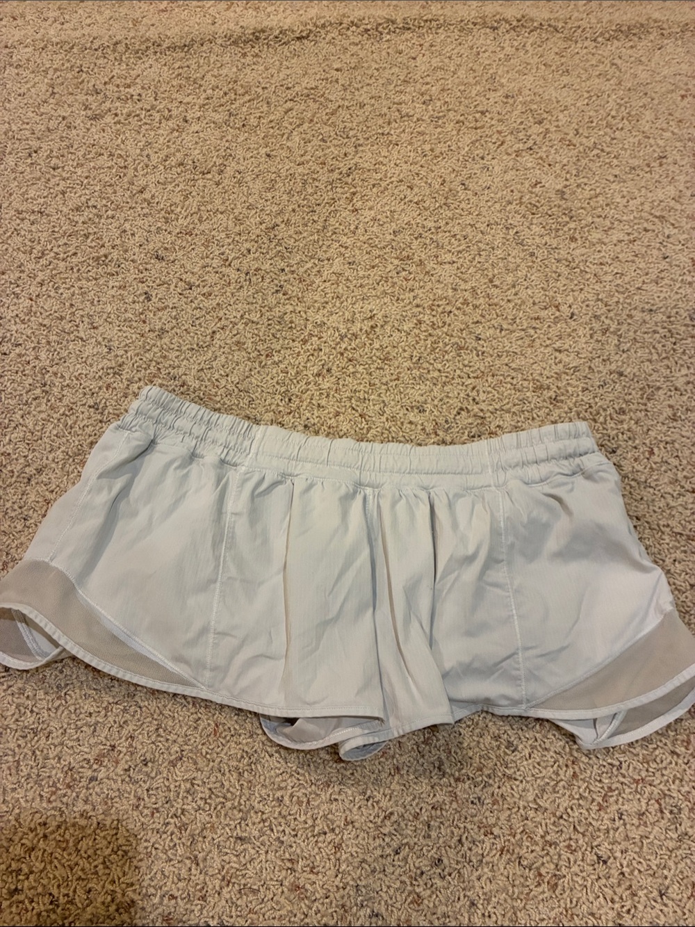 lululemon athletica Light Gray Mesh-Trim Running Shorts